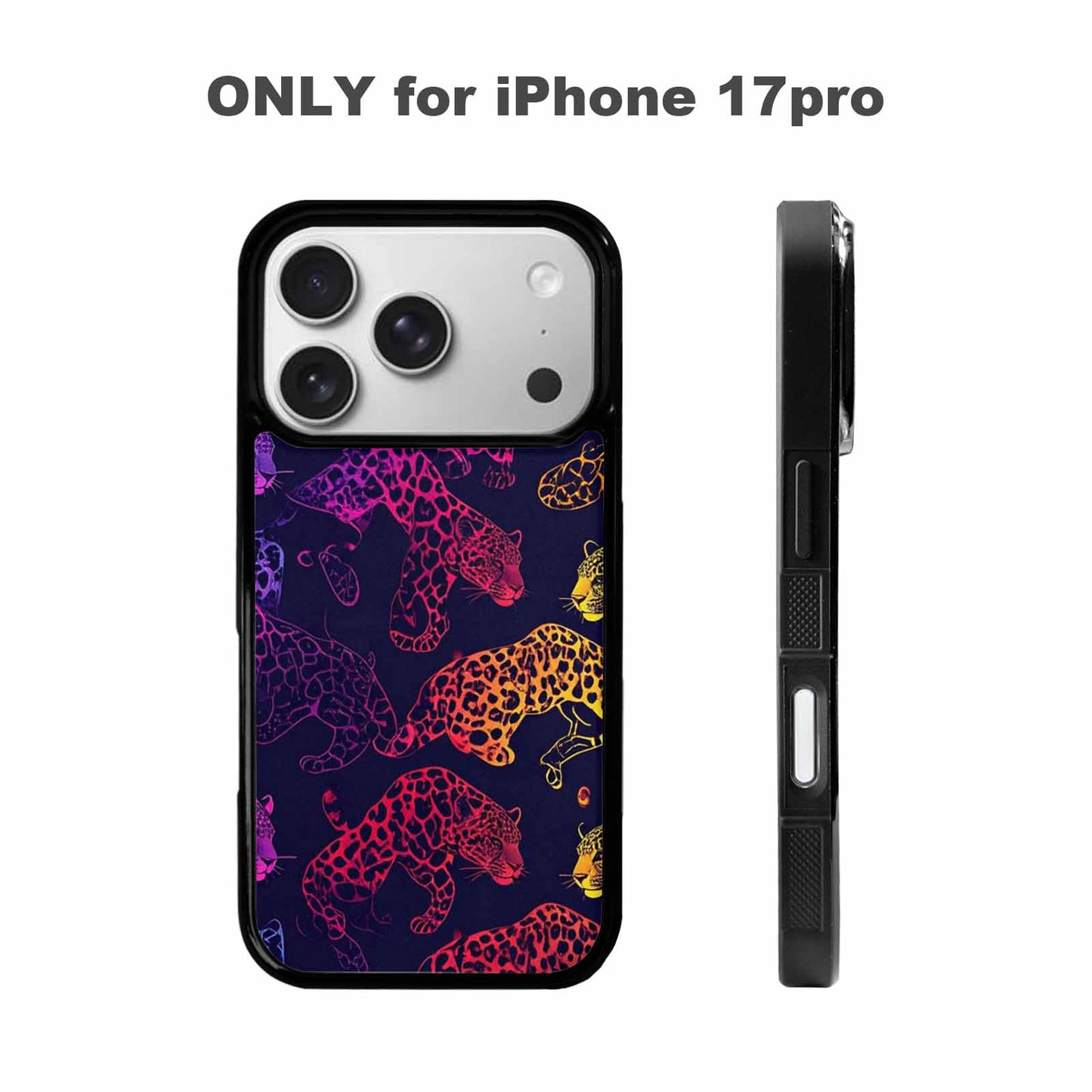 iPhone 17 Pro Case — Leopard Print Neon Seamless Pattern Animal, Personalized Phone Case
