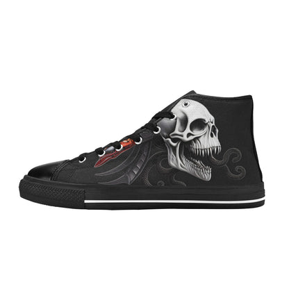 WOMEN'S Cc Skull Art High Top Canvas Dark Academia Shoes