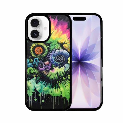 iPhone 17 Case — Black &amp; Green Ink Tie Dye, Custom Print Case Cover
