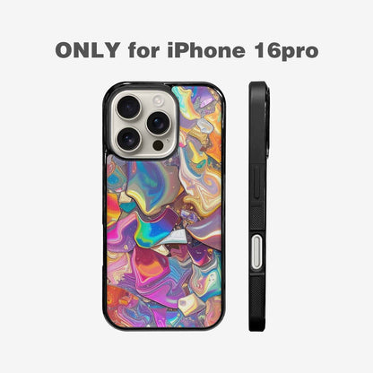 iPhone 16 Pro Case — Holographic Iridescent Shimmer Pattern Hundreds Of, Custom Print Case Cover