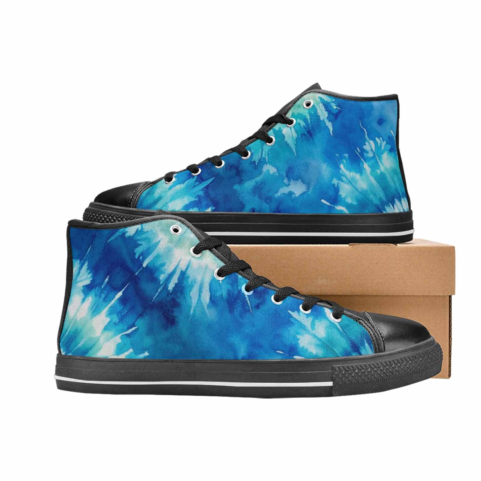 WOMEN'S Tie Dye - High Top Canvas Neon Fantasy Custom Shoes