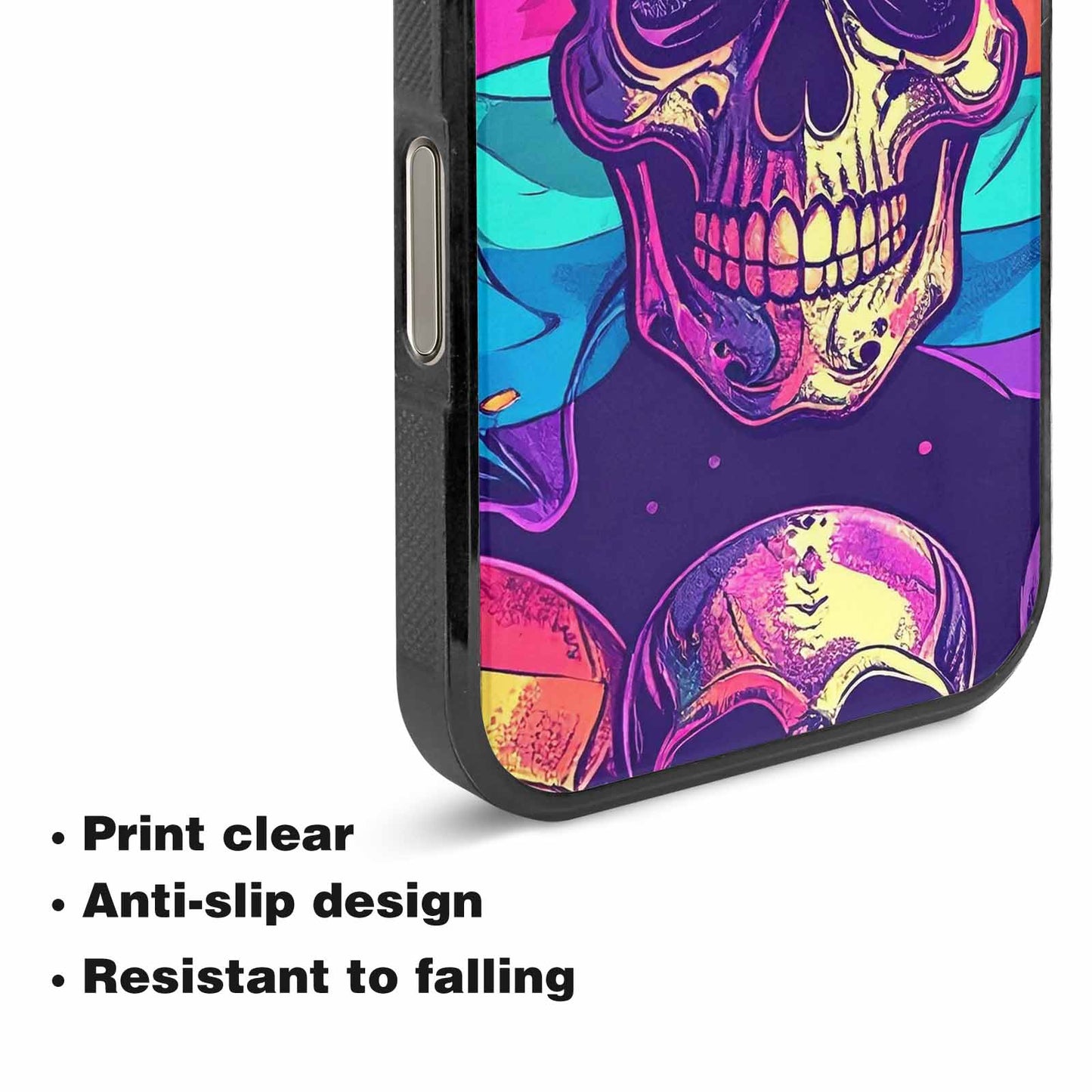 iPhone 16 Pro Max Case — Pride Flag Skulls Seamless Pattern Vibrant, Personalized Phone Case