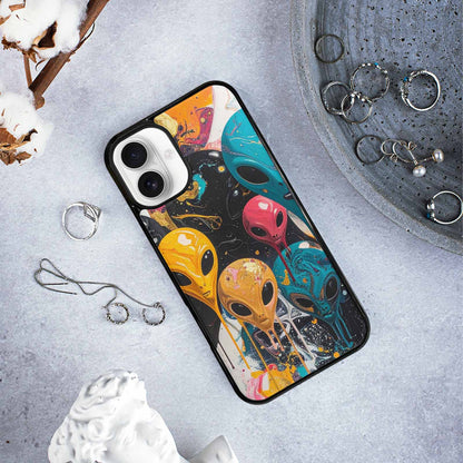 iPhone 16 Plus Case — Aliens Marblealiens Pattern, Custom Phone Case