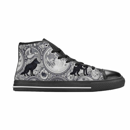 WOMEN'S Wolves Everywhere Collage High Top Canvas Dark Academia Custom Sneakers