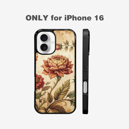 iPhone 16 Case — Vintage Botanical Art Pattern, Custom Print Case Cover
