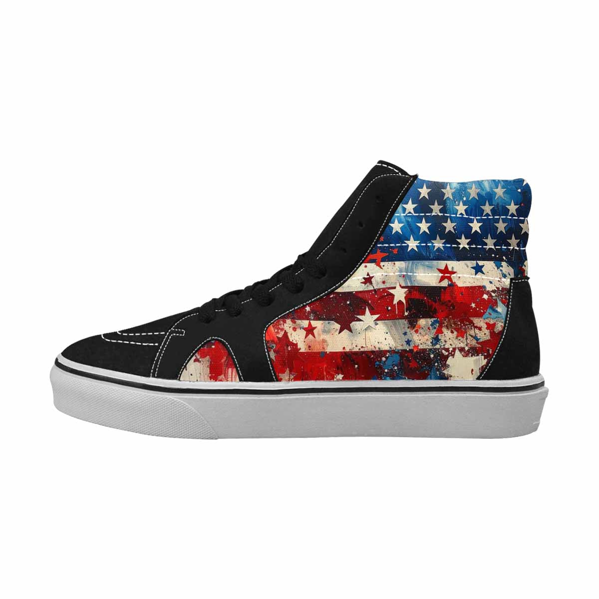 MEN'S Patriotic Stars Stripes High Top Canvas Kaleidoscope Sneakers