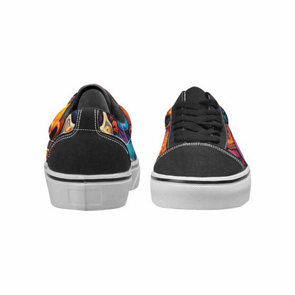 WOMEN'S Skulls (general) Skulls Lace-Up Canvas Kaleidoscope Sneakers