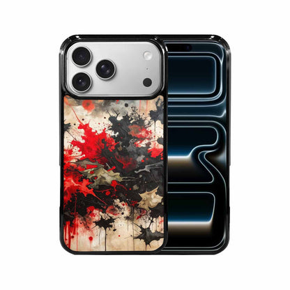 iPhone 17 Pro Max Case — Black &amp; Red Ink Camo, Custom Print Case Cover