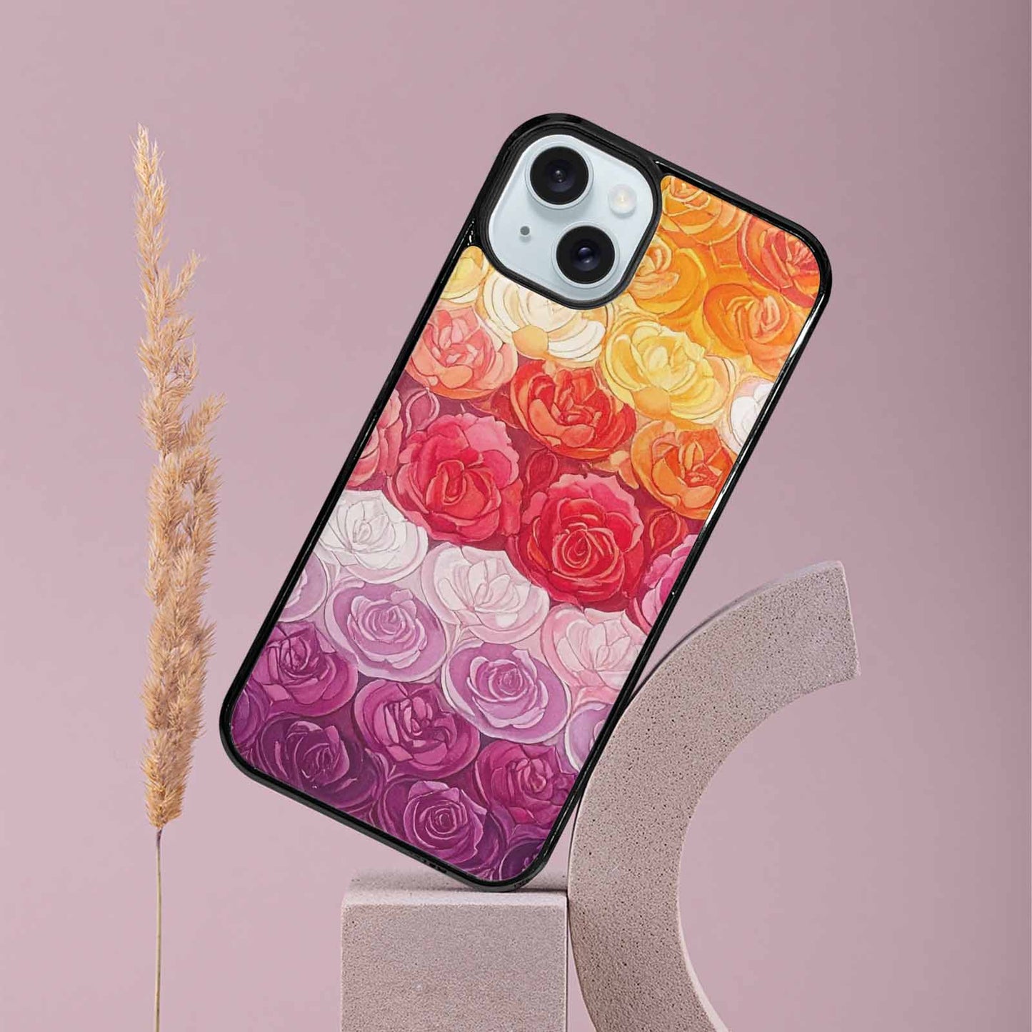 iPhone 15 Plus Case — Lesbian Flag Color Theme Small Rainbow, Custom Print Case Cover