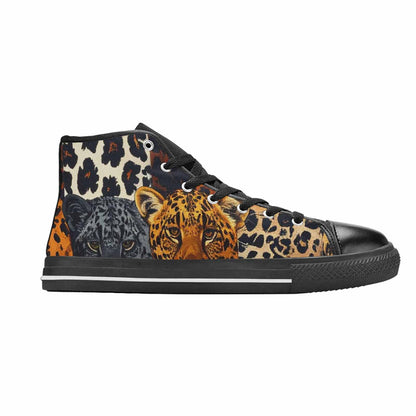 MEN'S Animal Print High Top Canvas Wallpaper Art Custom Shoes
