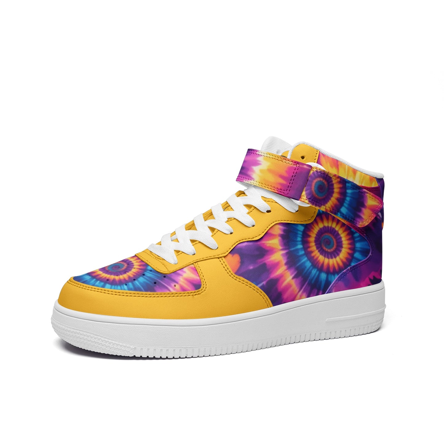 Tie Dye Custom Shoes Unisex high Top Leather Sneakers
