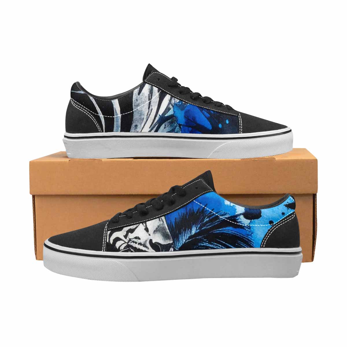 WOMEN'S Animal Print Lace-Up Canvas Melting Art Sneakers