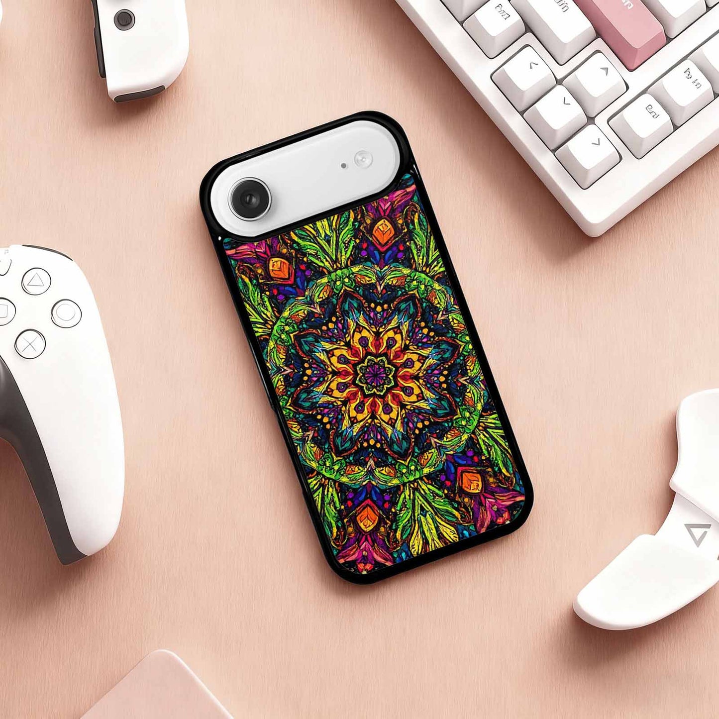 iPhone 17 Air Case — Rainbow Tribal Mandala Original Art, Original Design Phone Case