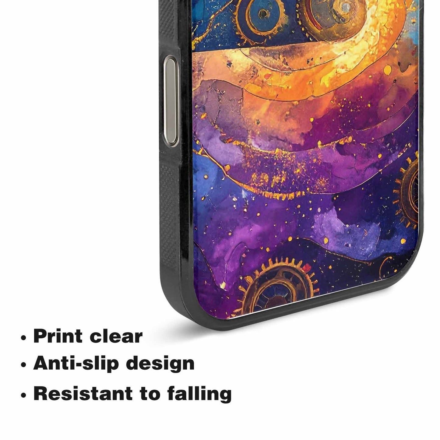 iPhone 15 Pro Max Case — Steampunk Galaxy Art Seamless Pattern Vibrant, Custom Printed Phone Case