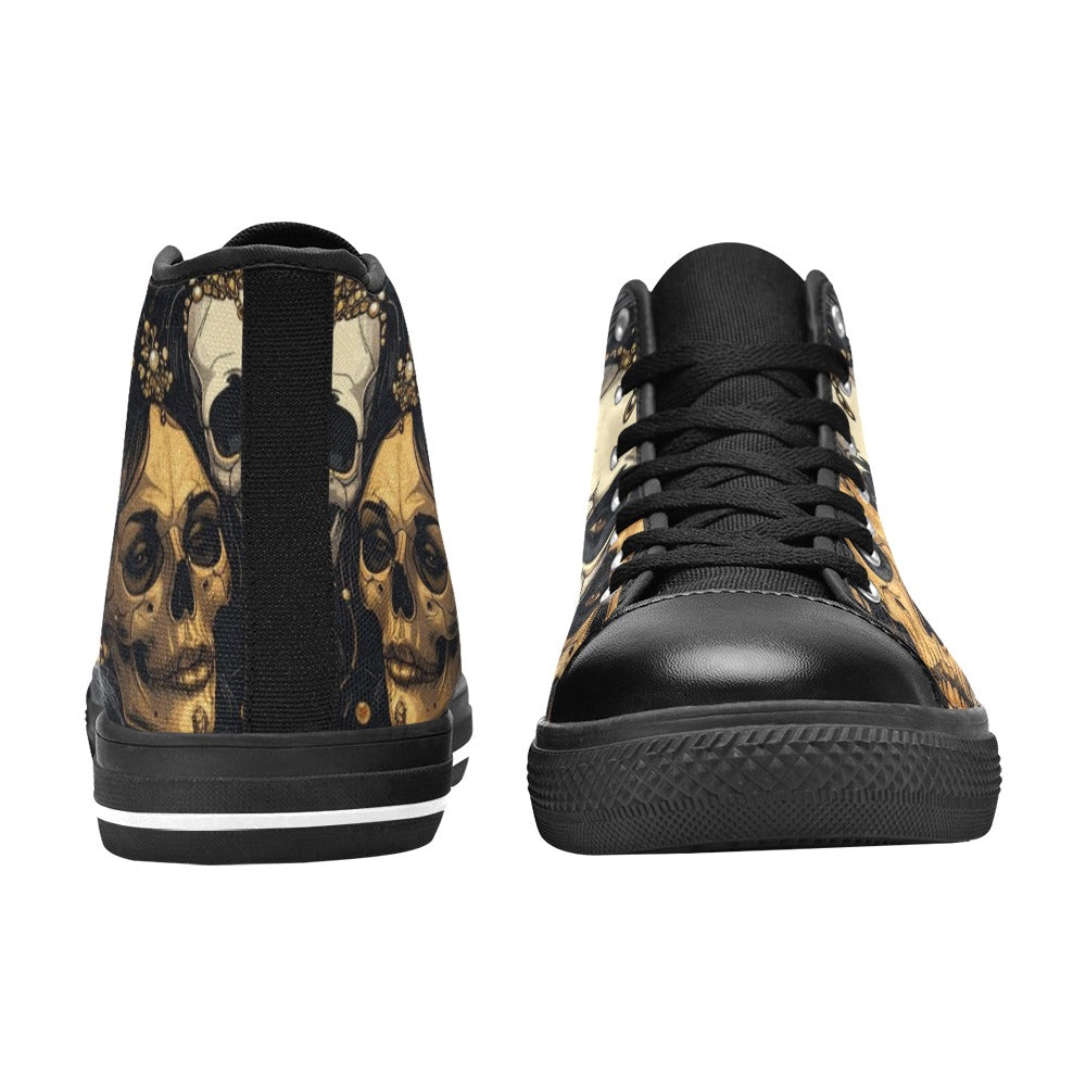 MEN'S Dark Glamour Skull Jewels High Top Canvas Aesthetic Shoes