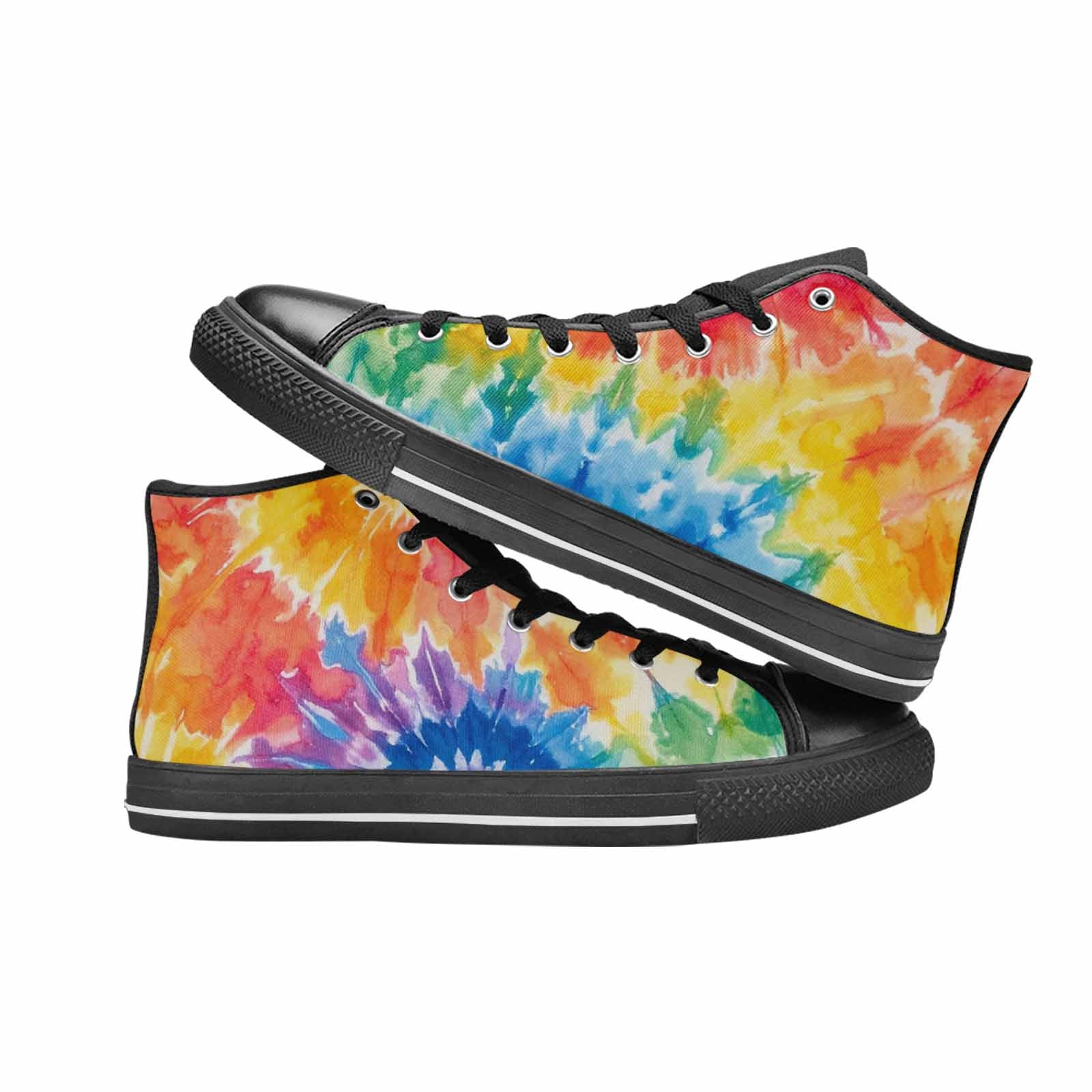 MEN'S Tie Dye Swirl High Top Canvas Grunge Custom Sneakers