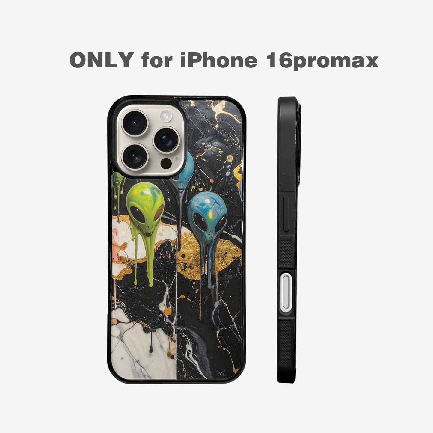 iPhone 16 Pro Max Case — Aliens Marblemelting Aliens Pa F3p, Custom Phone Case