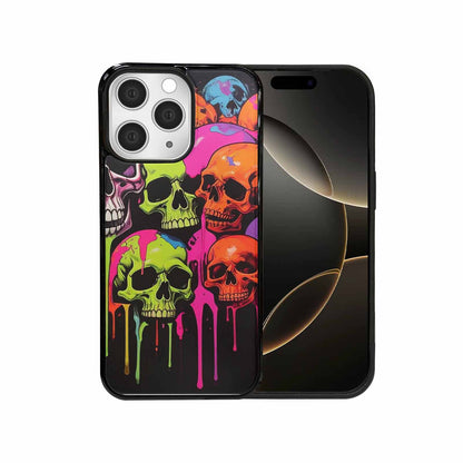 iPhone 15 Pro Max Case — Vibrant Camo 1000\'s Of Skeletons Neon, Custom Designed Case Cover
