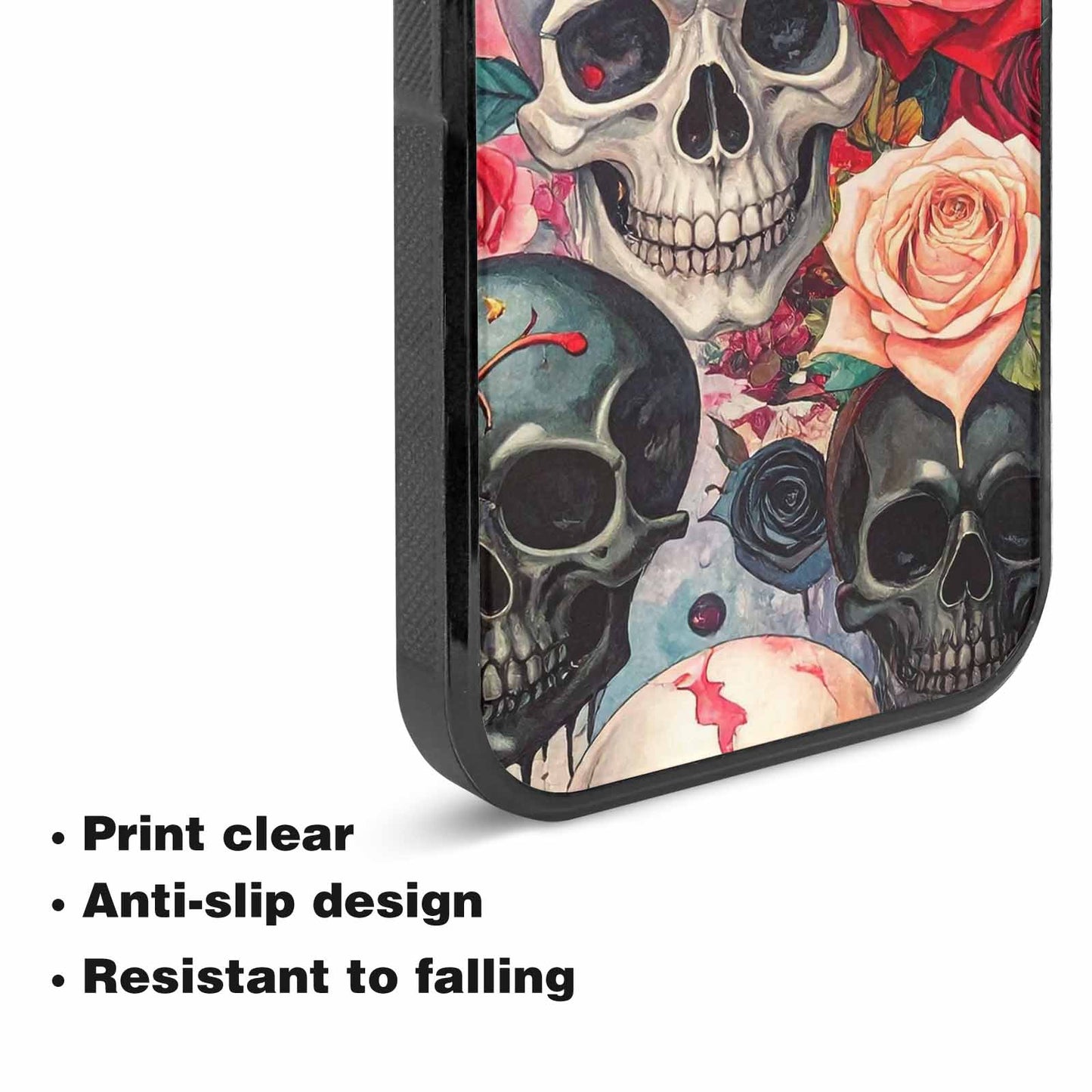 iPhone 15 Plus Case — Skulls And Roses Skulls And Roses, Custom Print Case Cover