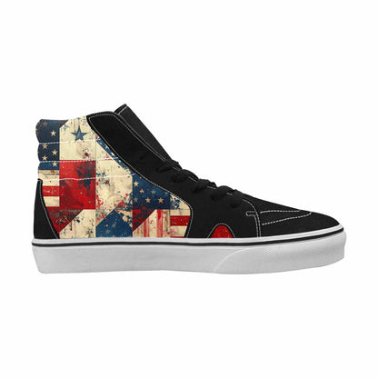 WOMEN'S American Flag Stars High Top Canvas Surreal Custom Sneakers
