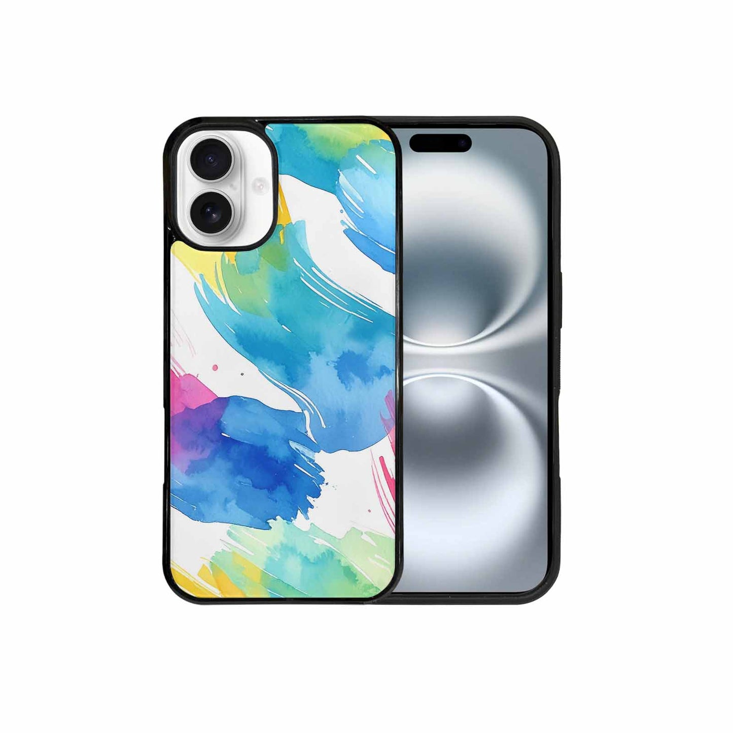 iPhone 16 Plus Case — Trans Strong Watercolor Seamless Pattern Vibrant, Custom Made Phone Cover