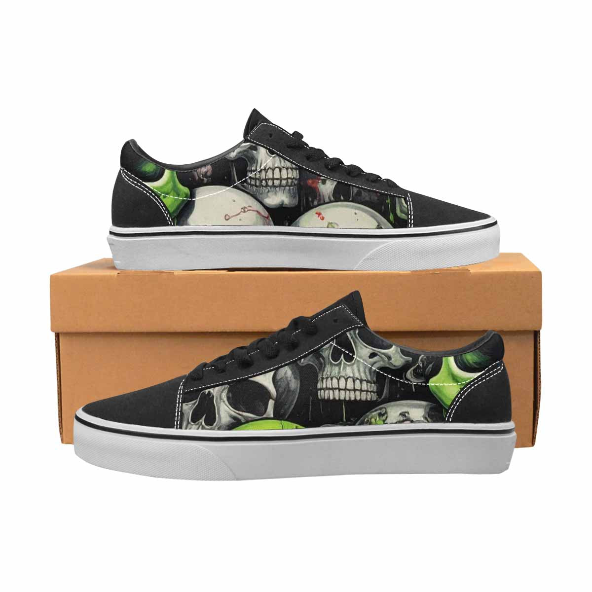WOMEN'S Skulls (general) Lace-Up Canvas Grunge Shoes