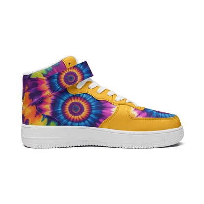 Tie Dye Custom Shoes Unisex high Top Leather Sneakers