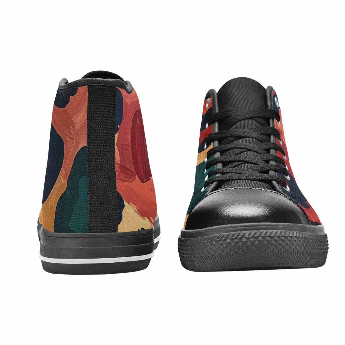 MEN'S Leopard Wallpaper Print High Top Canvas Neon Fantasy Sneakers