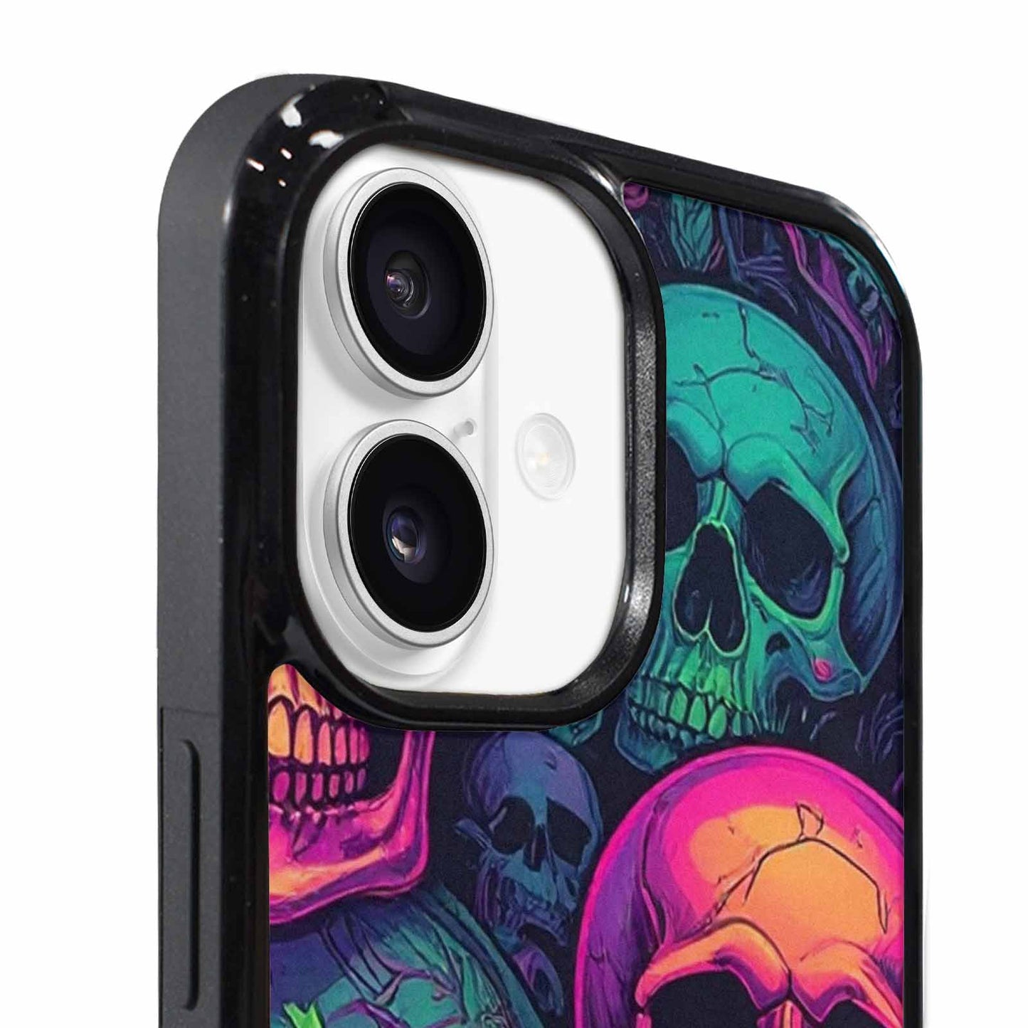 iPhone 17 Case — Skulls Neon Punk Small Gothic Skulls, Custom Made Phone Cover