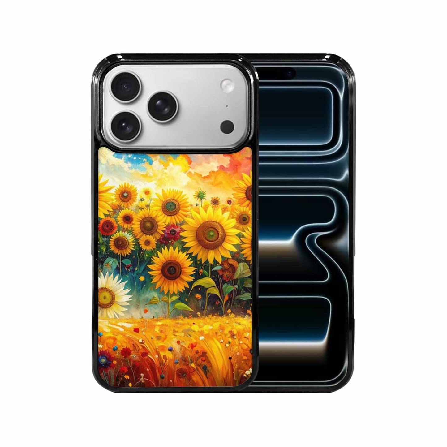 iPhone 17 Pro Max Case — Impressionist Sunflower Brushstroke Pattern Floral, Unique Phone Case Design