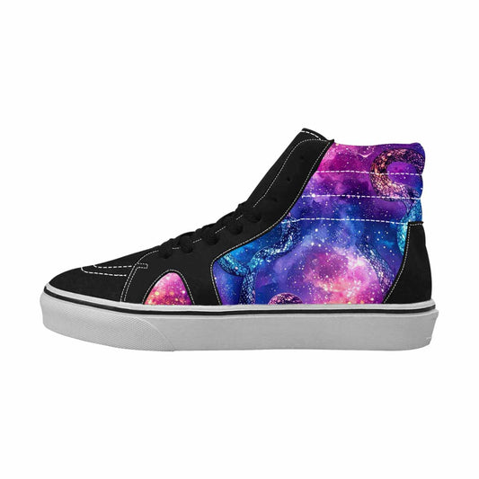 WOMEN'S Galaxy Snake Print High Top Canvas Dark Academia Sneakers