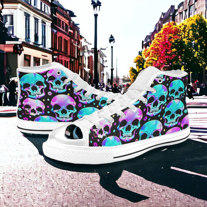 Cherry Blossom Dark Cosmic Vivid WOMEN Bold Art - Freaky Shoes | Custom Art Sneakers