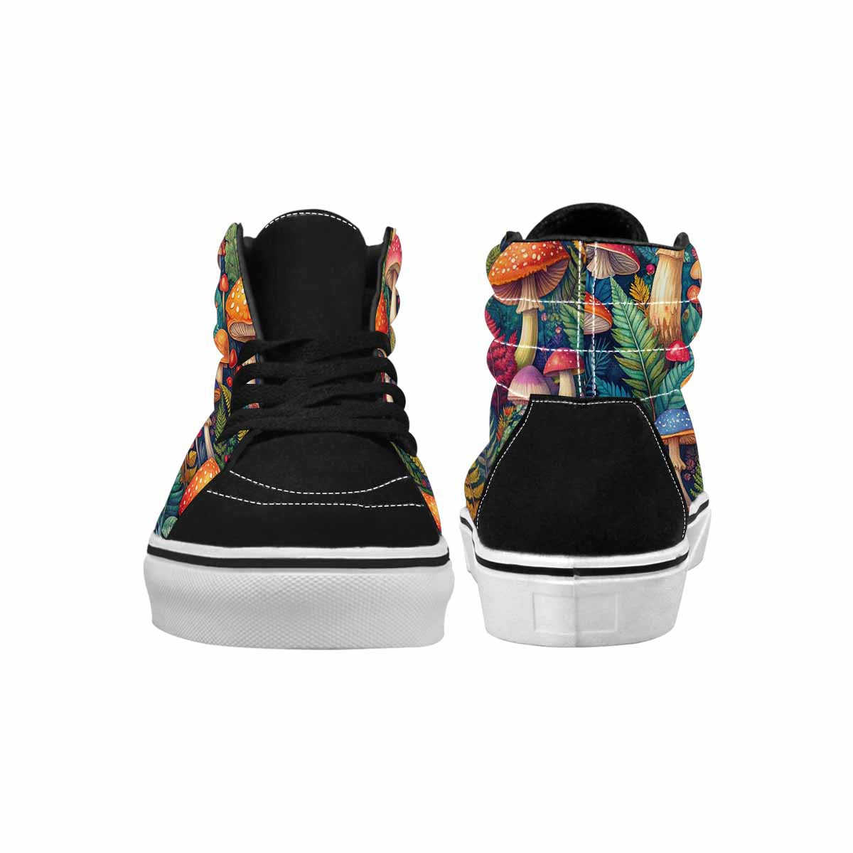 MEN'S Mushrooms  Botanical Mushrooms High Top Canvas Surreal Custom Shoes