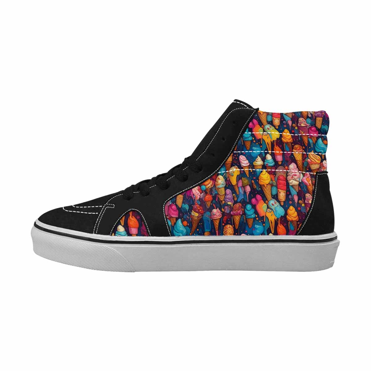 MEN'S Ice Cream Motif Ice High Top Canvas Vivid Custom Sneakers