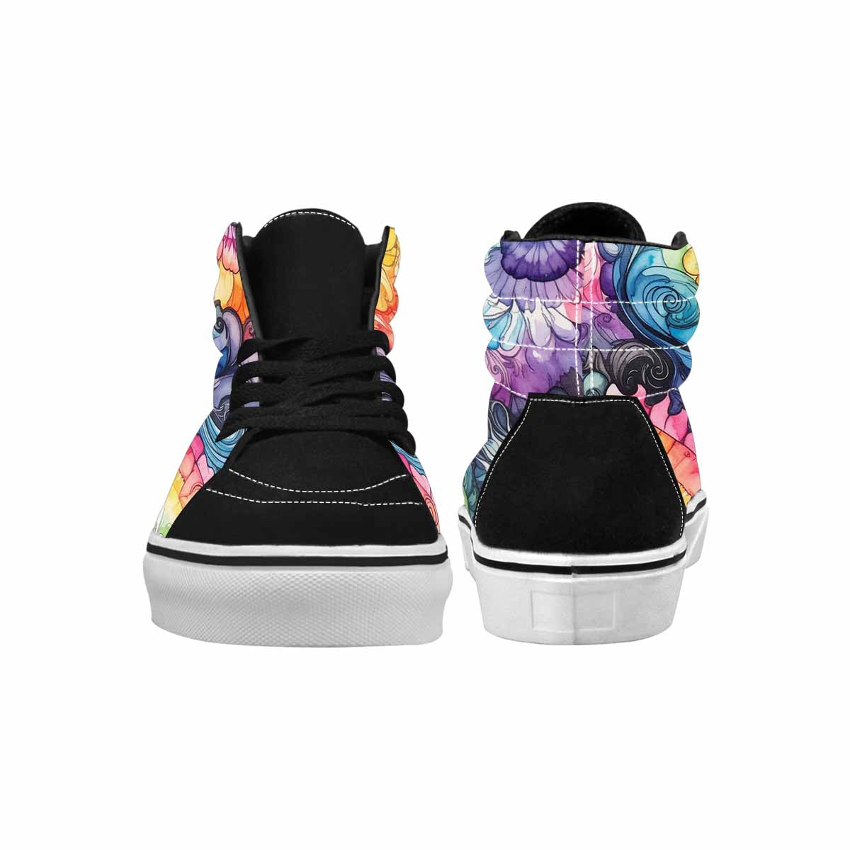 MEN'S Tie High Top Canvas Kaleidoscope Custom Sneakers