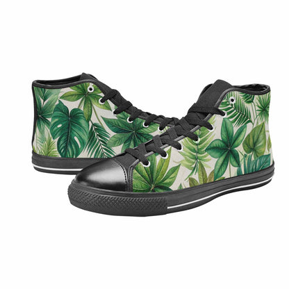 WOMEN'S Seven-Point Palmate Leaf High Top Canvas Cottagecore Custom Sneakers