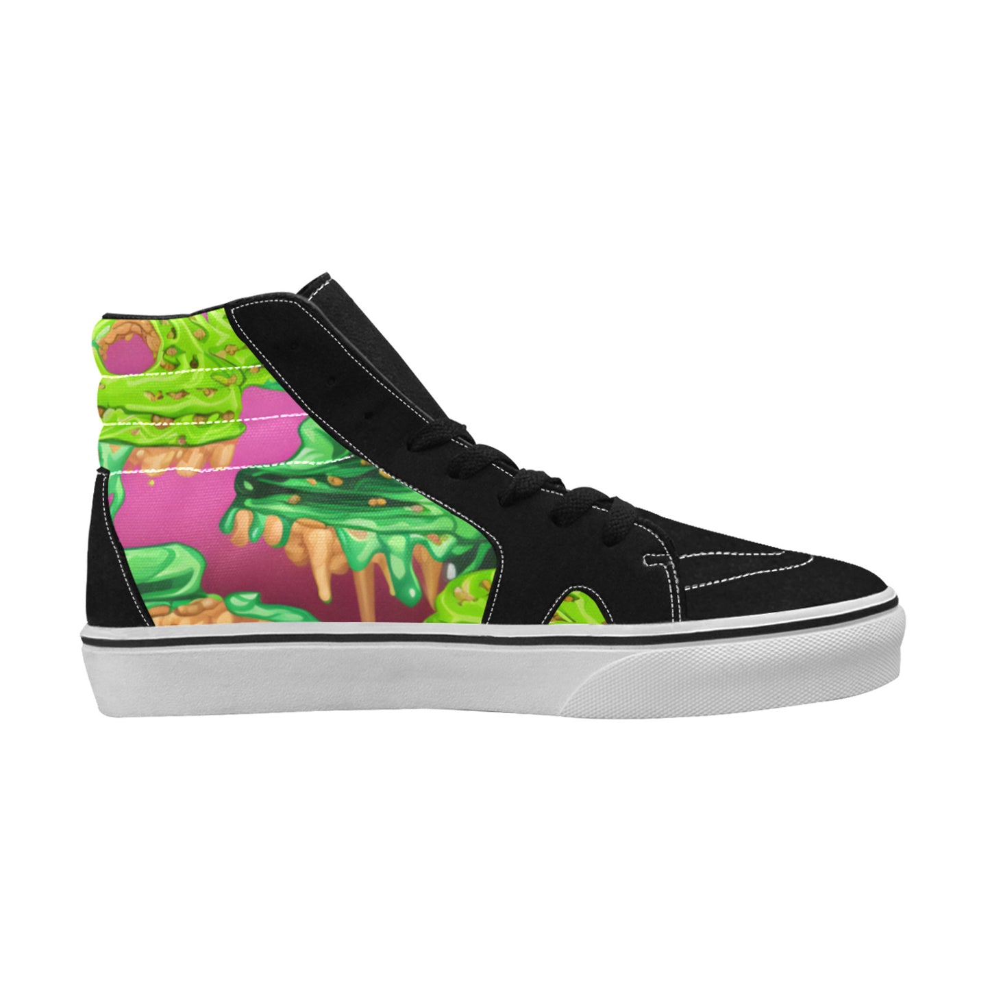 WOMEN'S Green Ice Cream High Top Skateboarding Vivid Custom Shoes