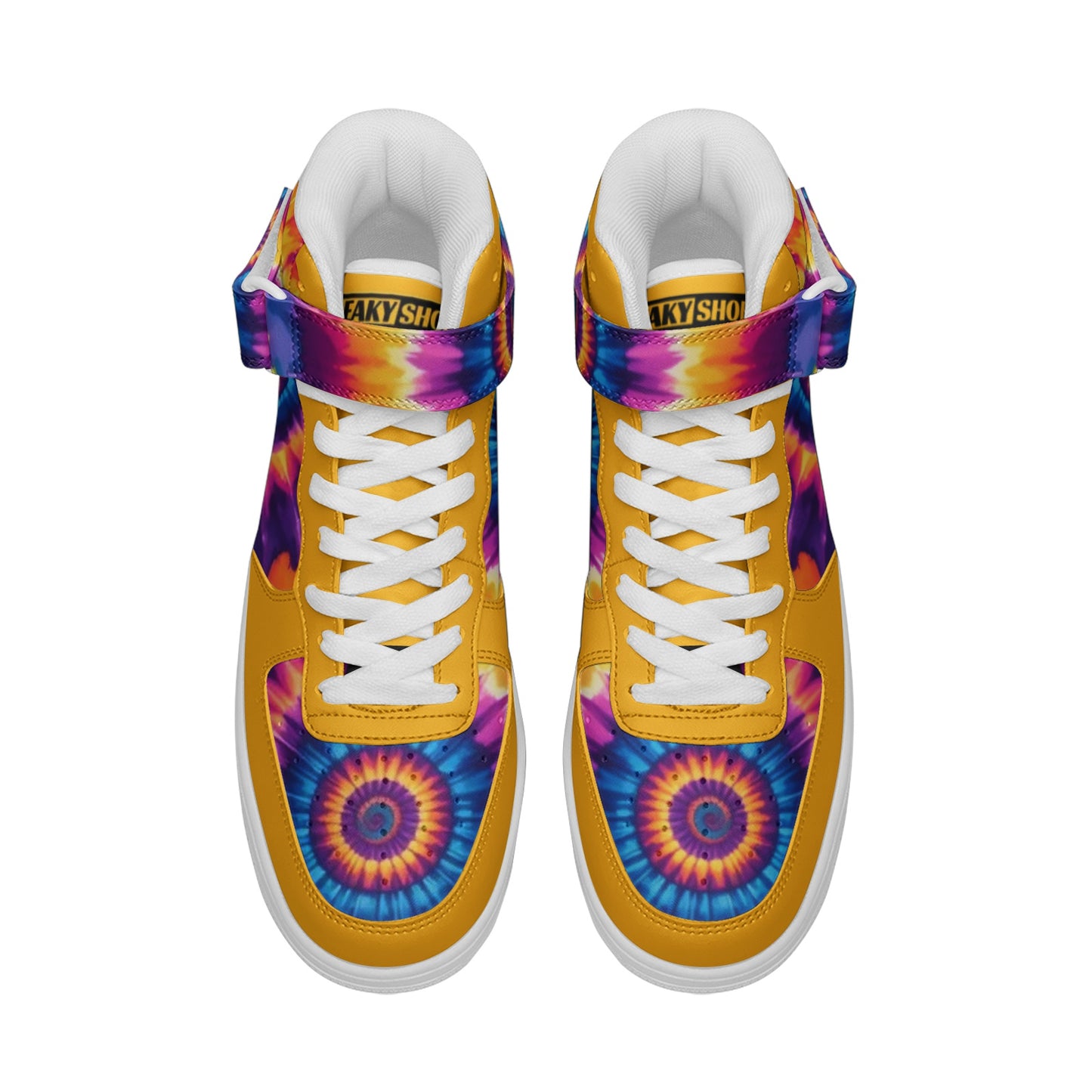 Tie Dye Custom Shoes Unisex high Top Leather Sneakers