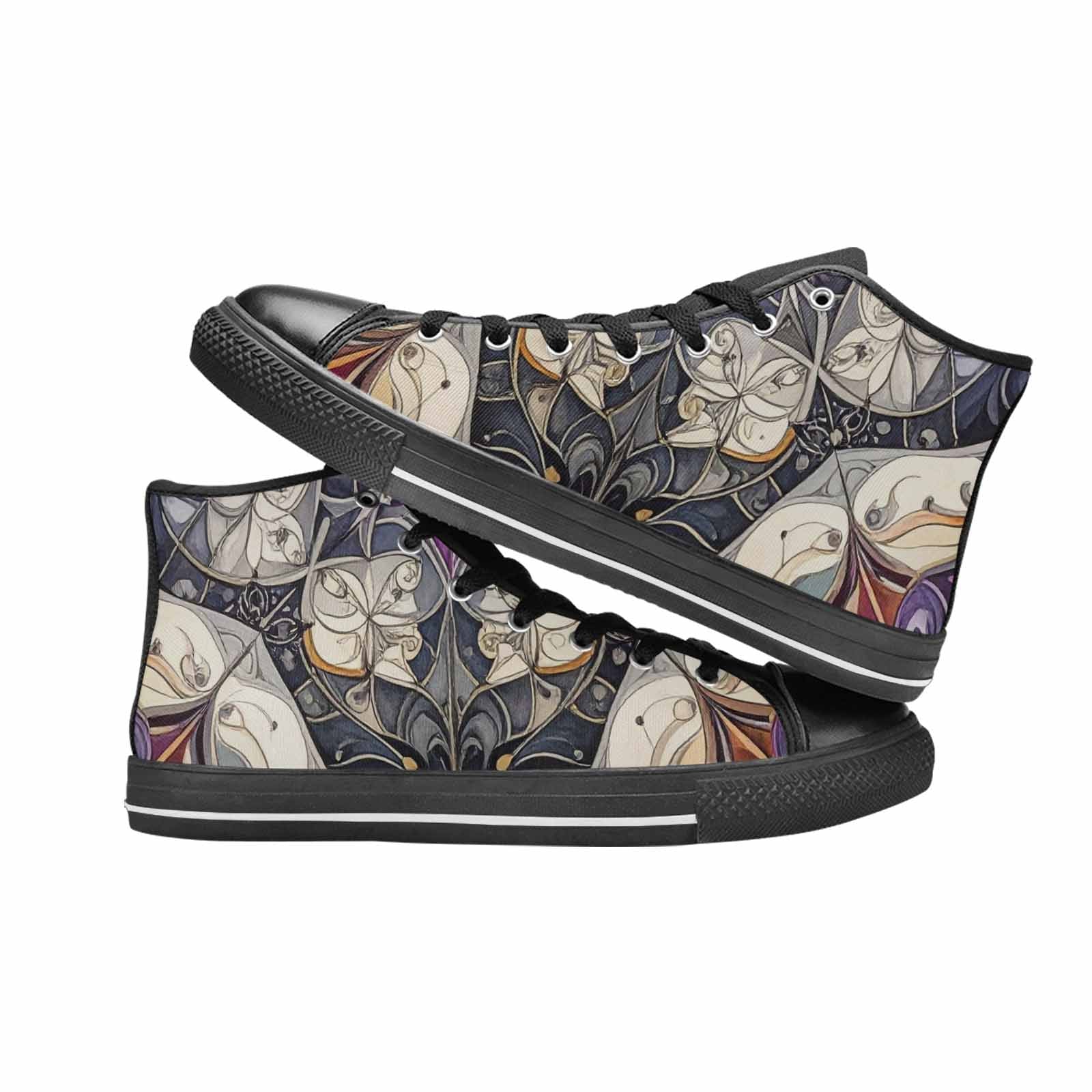 MEN'S Asexual Flag Color High Top Canvas Vibrant Chaos Custom Shoes