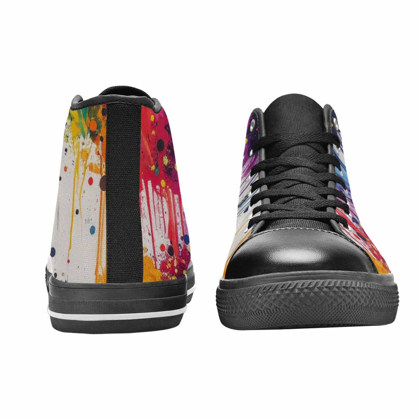 WOMEN'S Paint Splatter High Top Canvas Cottagecore Sneakers