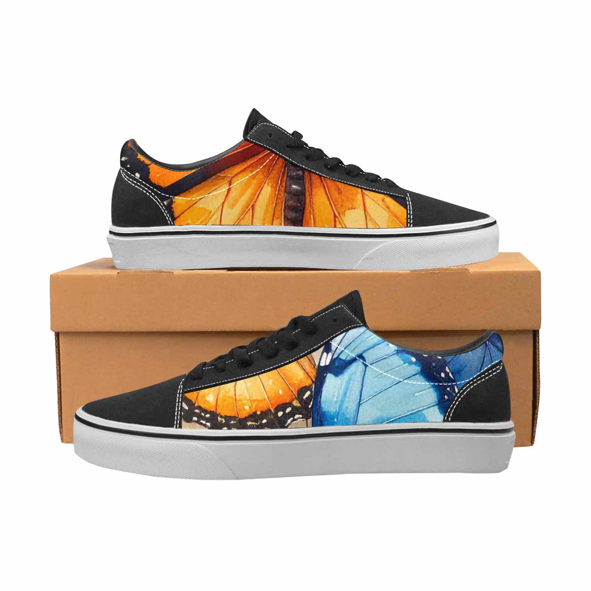 MEN'S Butterfly Wing Canvas Lace-Up Wallpaper Art Custom Shoes