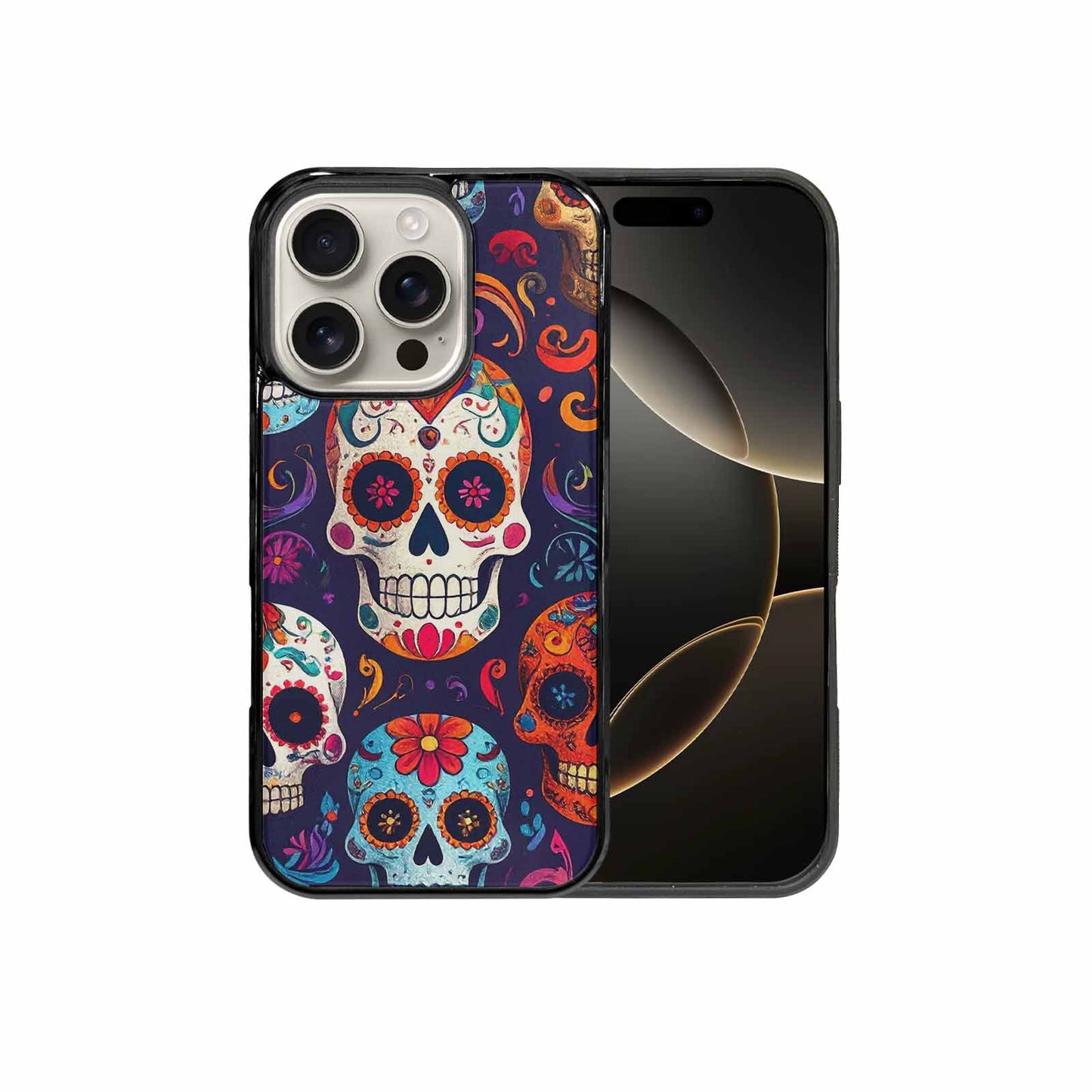 iPhone 16 Pro Case — Day Dead Sugar Skull Art 100s, Unique Phone Case Design
