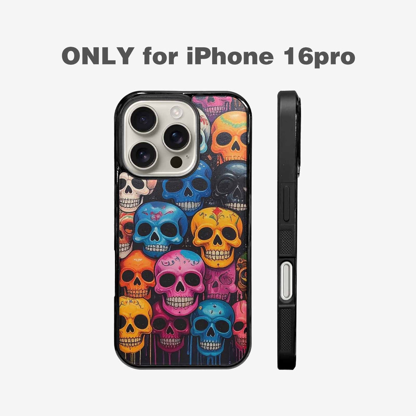 iPhone 16 Pro Case — Skulls General Skulls Pattern, Custom Printed Phone Case