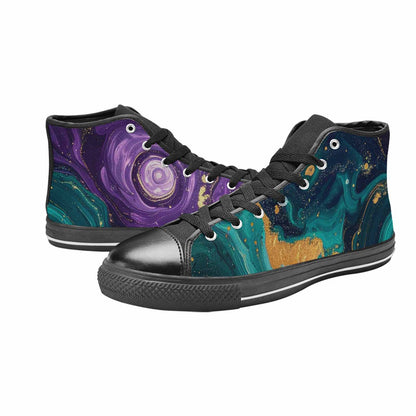 WOMEN'S Marble Galaxy Swirl High Top Canvas Dreamcore Sneakers