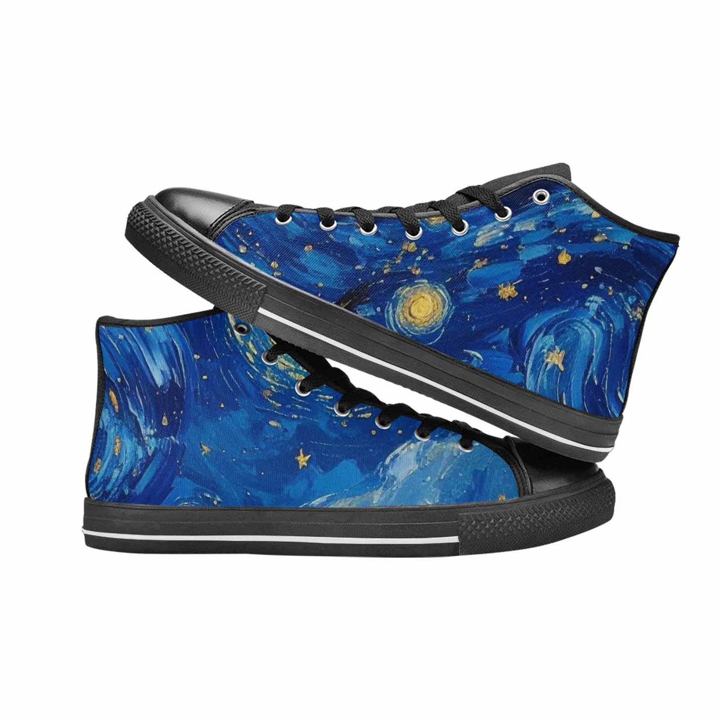 MEN'S Starry Night Galaxy High Top Canvas Cottagecore Custom Shoes