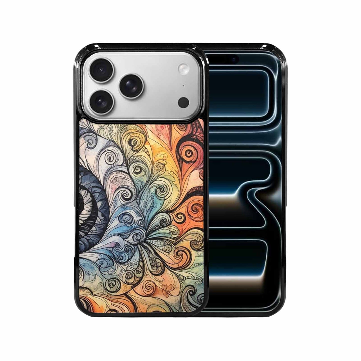 iPhone 17 Pro Max Case — Tie Dye Swirls (black Tie Dye, Original Design Phone Case