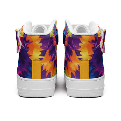 Tie Dye Custom Shoes Unisex high Top Leather Sneakers