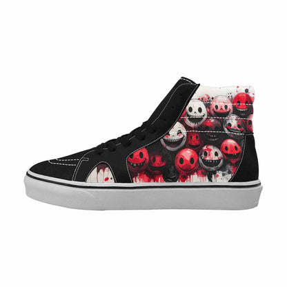 MEN'S Melting Moon Smiley High Top Canvas Aesthetic Custom Shoes