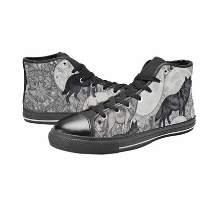 MEN'S Wolves Everywhere Collage High Top Canvas Surreal Sneakers