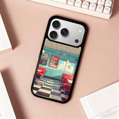 iPhone 17 Pro Case — Diner Cartoon Art Pattern Retro Vintage, Custom Phone Case